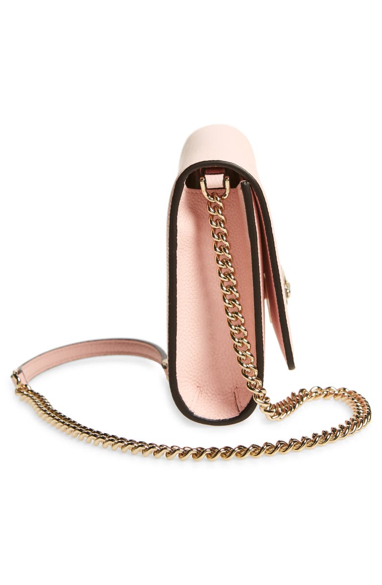 FERRAGAMO Salvatore Ferragamo The Studio Grainy Leather Wallet on a Chain, Alternate, color, 