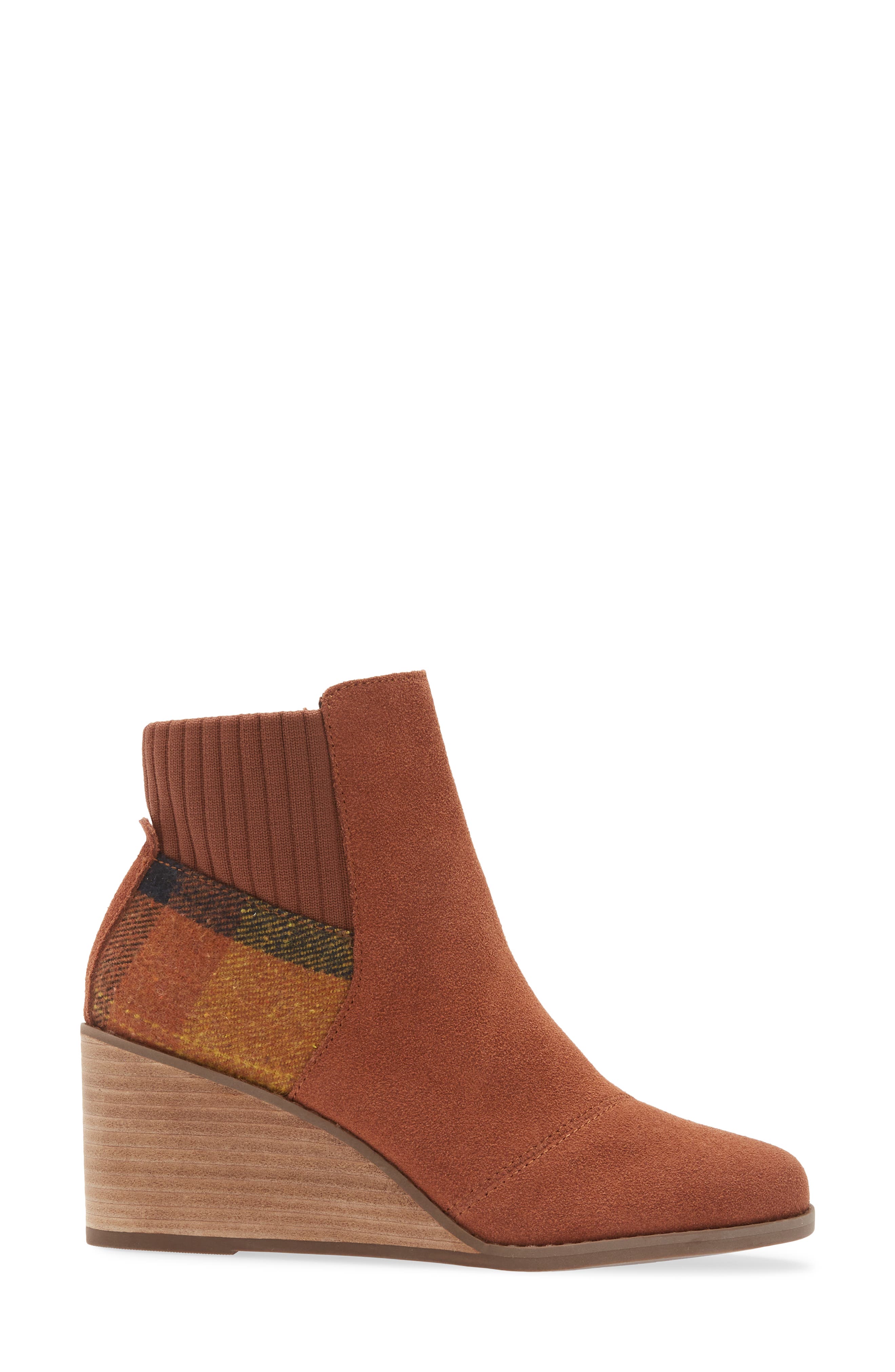 TOMS Suede Bootie, Alternate, color, Brown