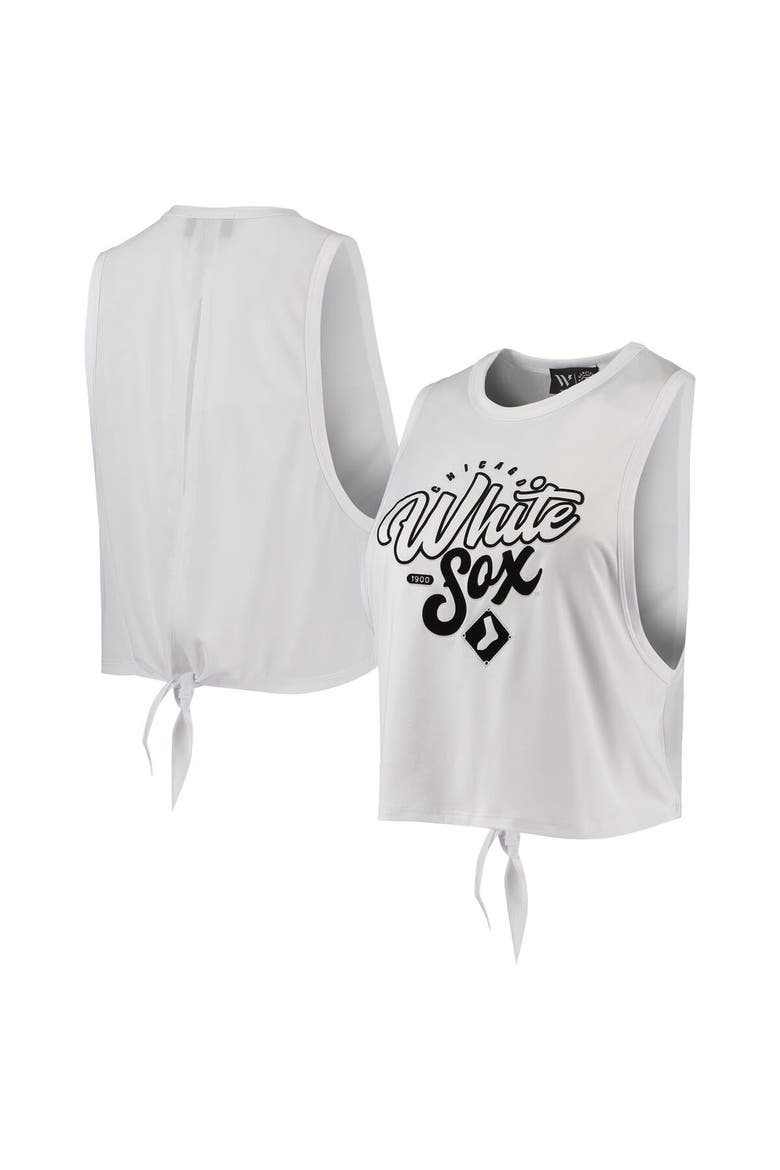Women's The Wild Collective White Chicago White Sox Open Back Twist-Tie Tank Top, Main, color, White