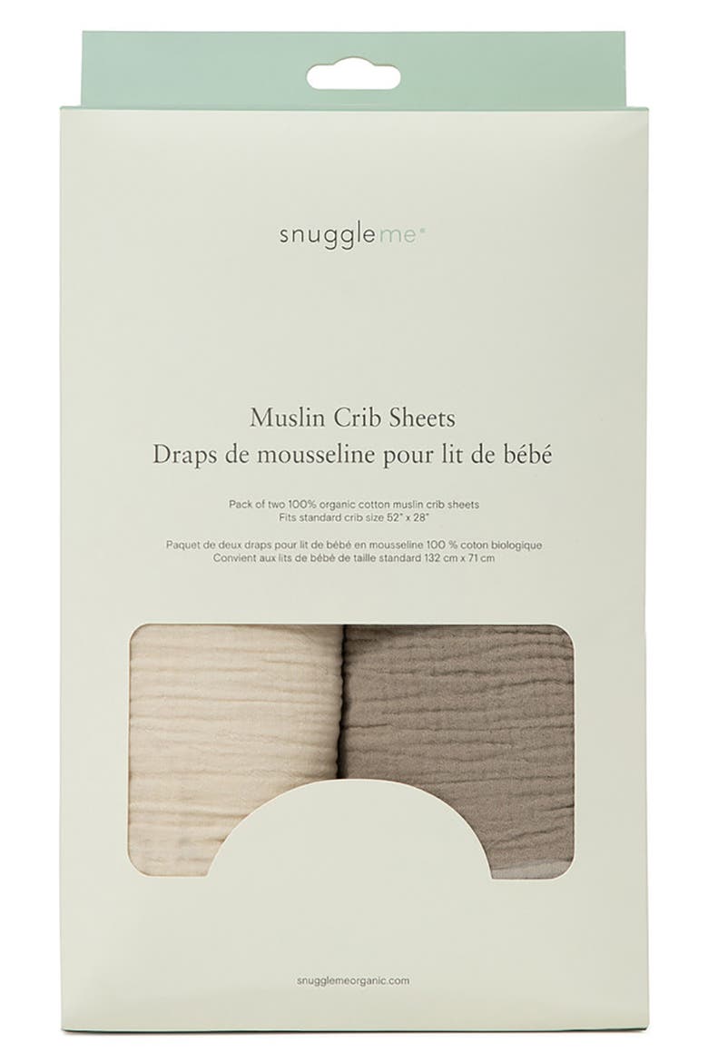 Assorted 2-Pack Muslin Crib Sheets, Alternate, color, NATURAL BIRCH