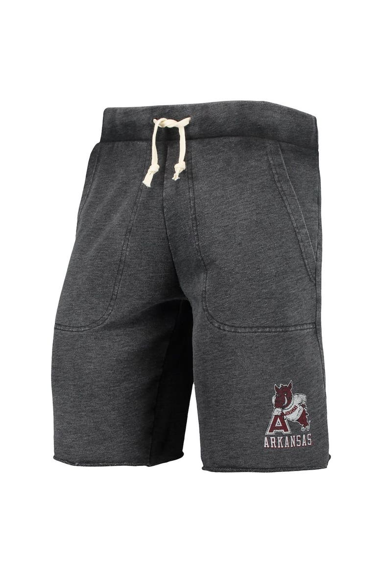 Men's Heathered Black Alternative Apparel Arkansas Razorbacks Victory Lounge Shorts, Alternate, color, Heather Black
