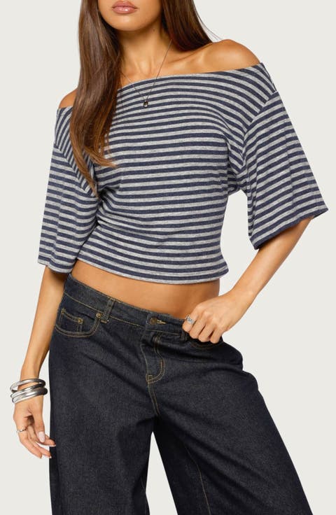 Jadan Striped Off Shoulder Top