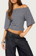 EDIKTED Jadan Striped Off Shoulder Top