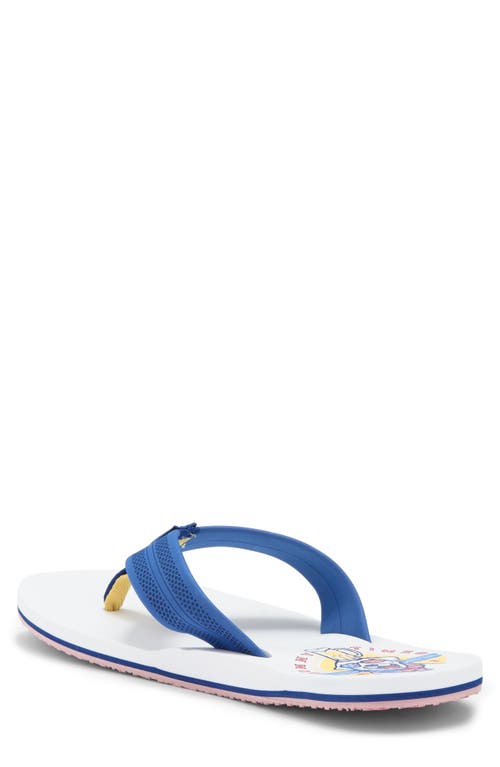 Izod Dog Americana Flip Flop In White Navy