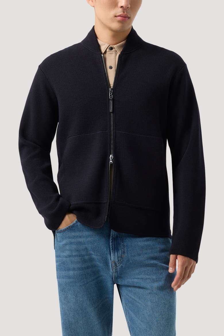 Virgin Wool Cardigan Everest, Alternate, color, Navy blue