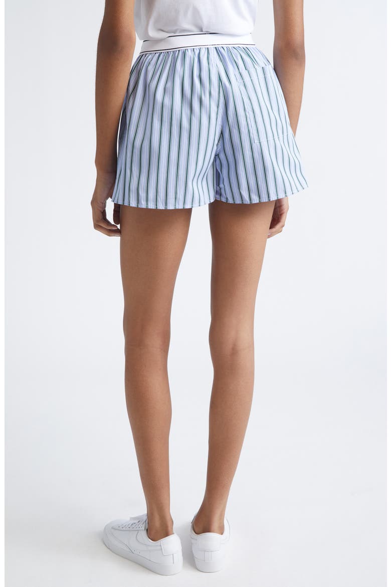 Serif Logo Cotton Boxer Shorts, Alternate, color, BLUE/ GREEN STRIPES