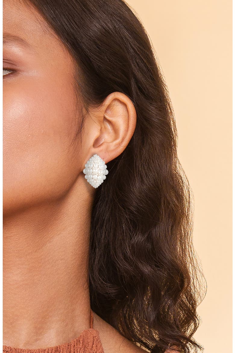 Uma Faux Pearl Drop Earrings, Alternate, color, IVORY