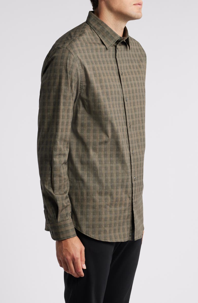 Emporio Armani Plaid Stretch Cotton Button-Up Shirt, Alternate, color, 