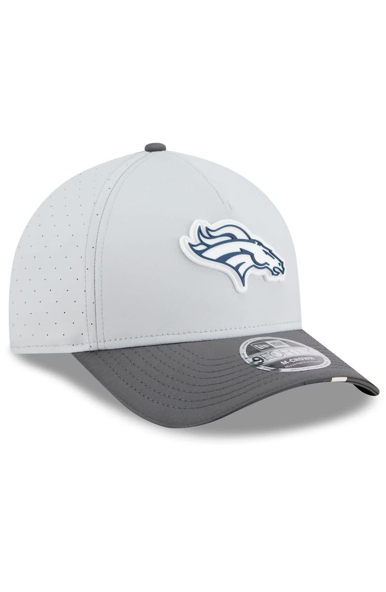 New Era Men's New Era Gray/Graphite Denver Broncos 2025 NFL Training Camp A-Frame 9FORTY Adjustable Hat, Alternate, color,