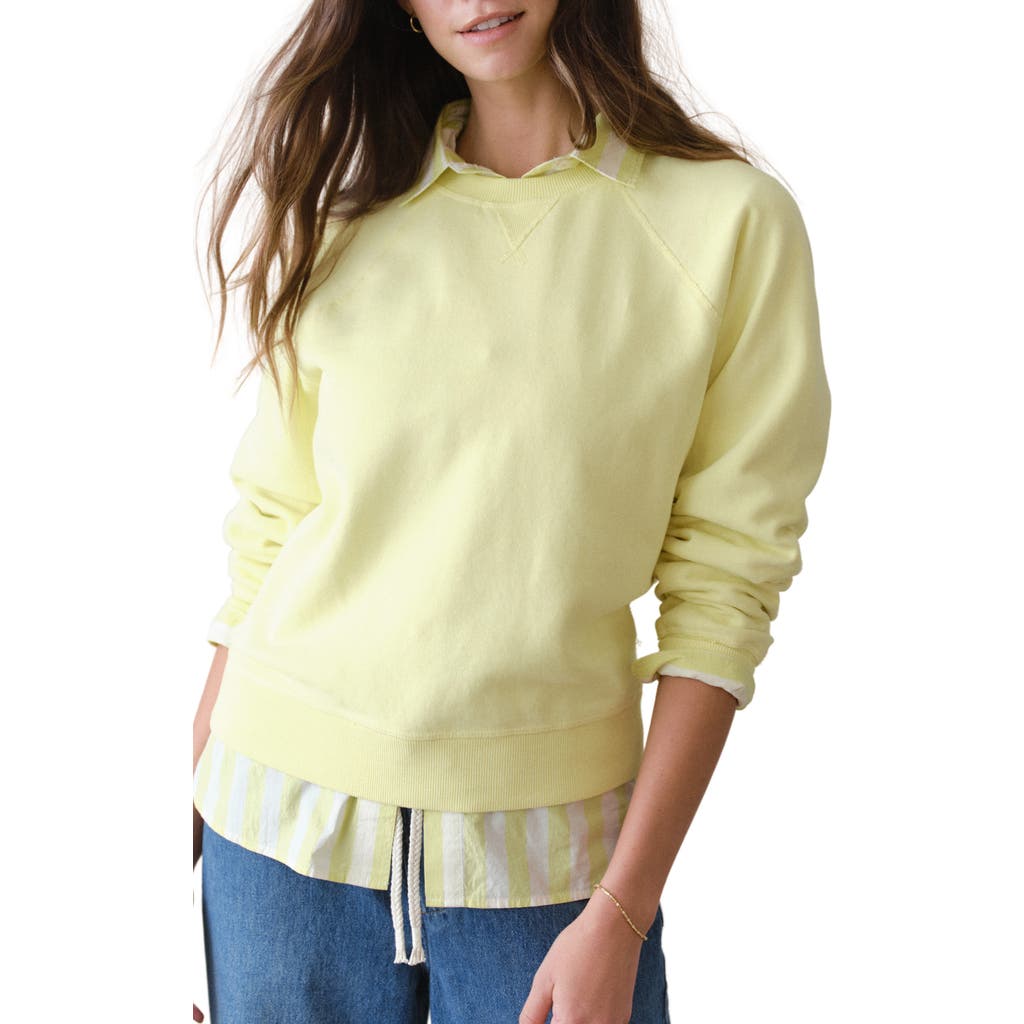 Marine Layer Cloud 9 Fleece Reversible Sweatshirt In Yellow