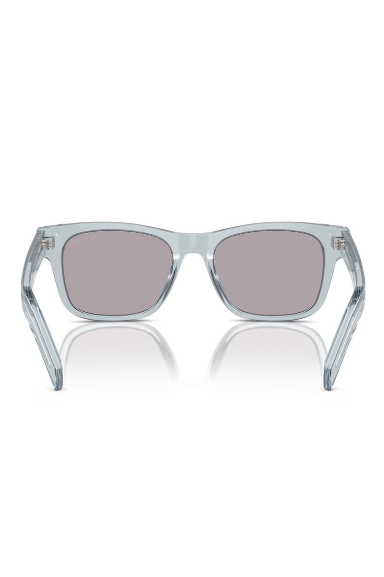 54mm Polarized Rectangular Sunglasses, Alternate, color, TRANSPARENT AZURE