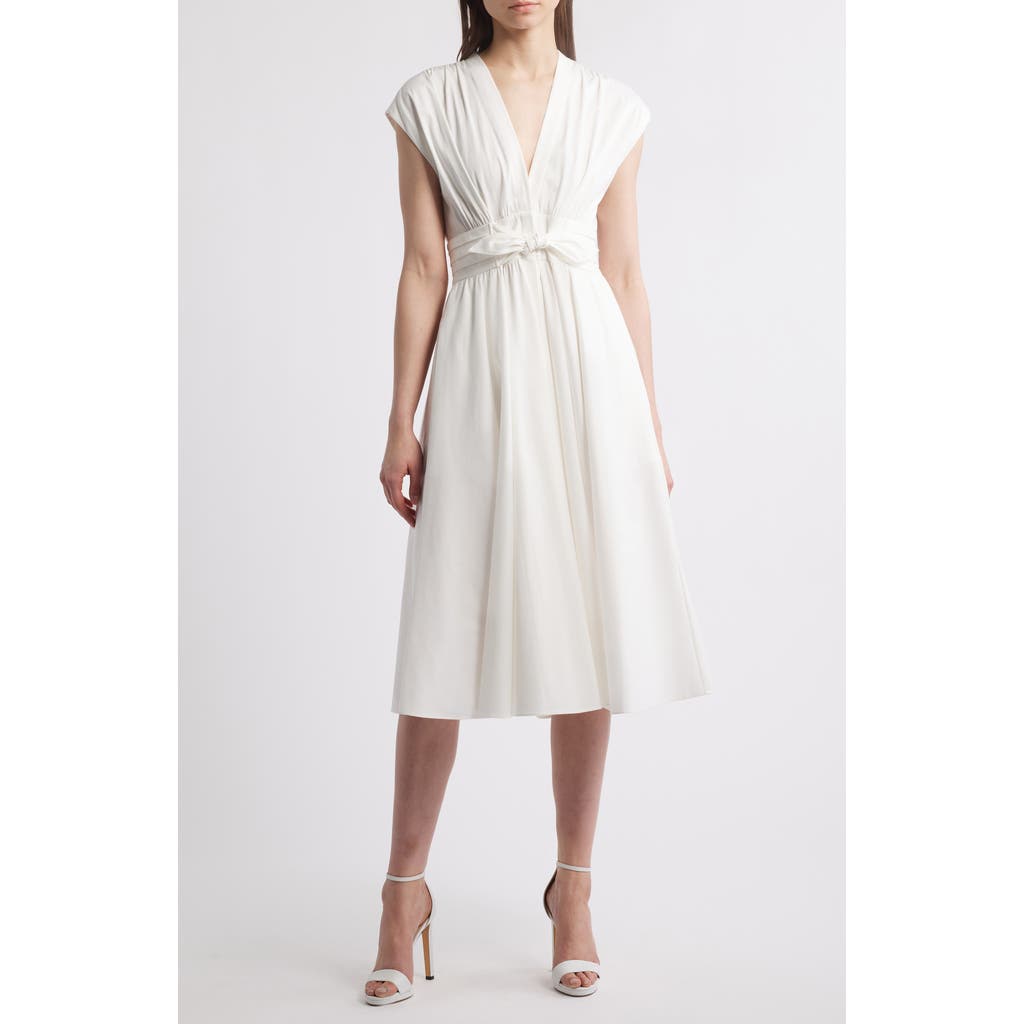 Kobi Halperin Miranda Pintuck Tiered Linen-silk Midi Dress In White