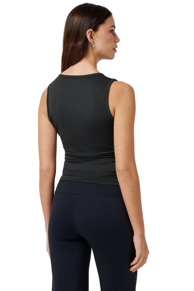 Skyline Ruched Jersey Tank, Alternate, color, HEATHER BLACK