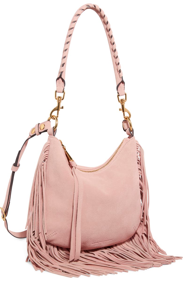 AIMEE Kane Convertible Leather Shoulder Bag, Alternate, color, Peachy