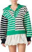 English Factory Stripe Half Zip Pullover