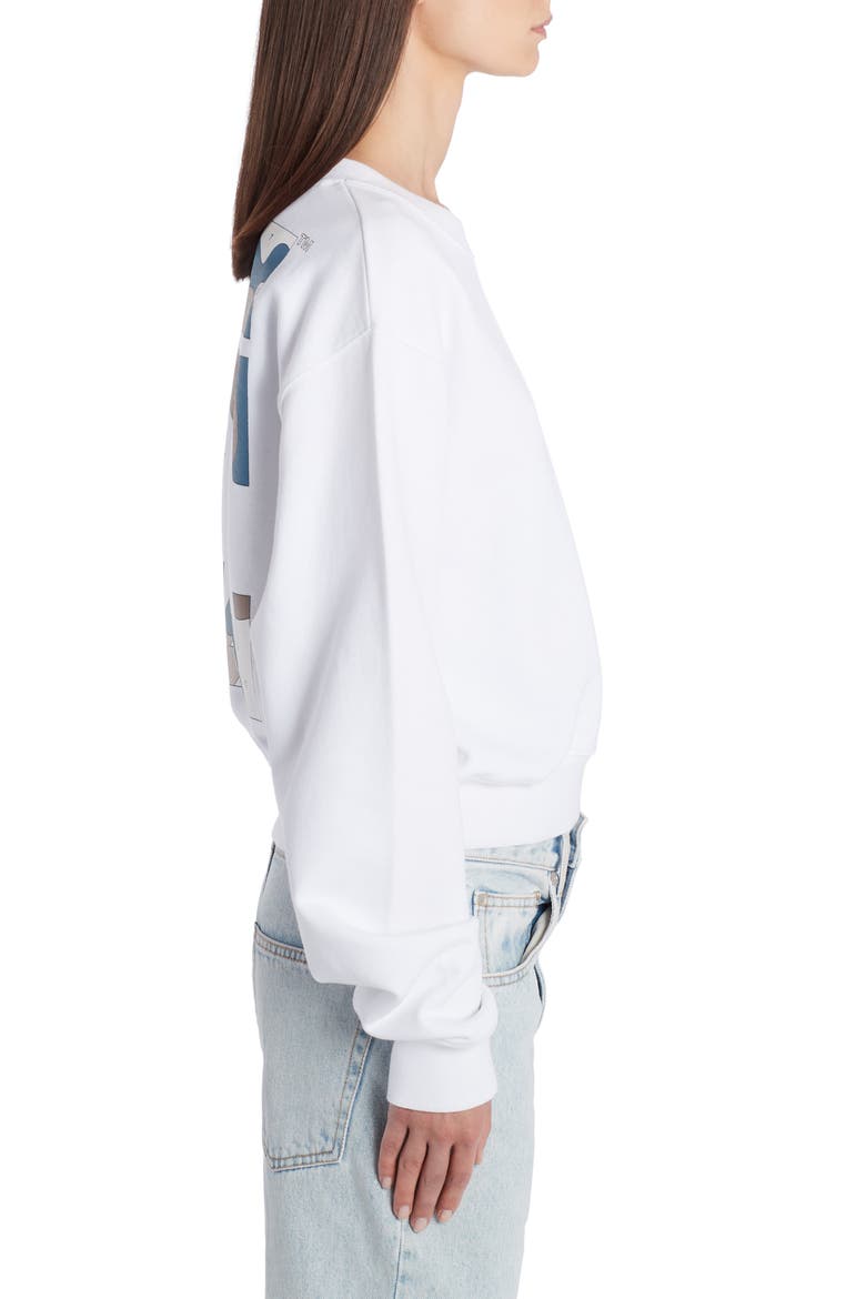 Puzzle Arrow Logo Cotton Sweatshirt, Alternate, color, WHITE MULTICOLOR
