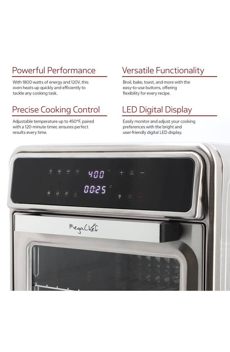 Megachef Digital Electric Multi-Function Air Fryer and Counter Top Oven, Alternate, color, Grey