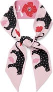 Centinelle Poppy Polka Cat Twilly Ribbon Scarf