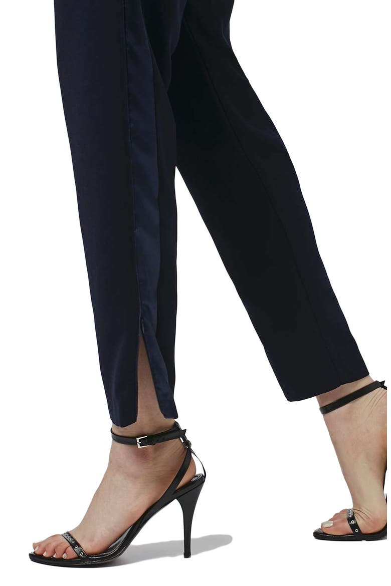 Contrast Piped Ankle Zip Jogger Pants, Alternate, color, NAVY BLUE