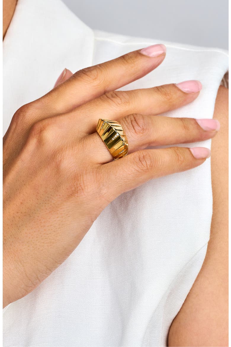 Thebes Pyramid Ring, Alternate, color, YELLOW GOLD