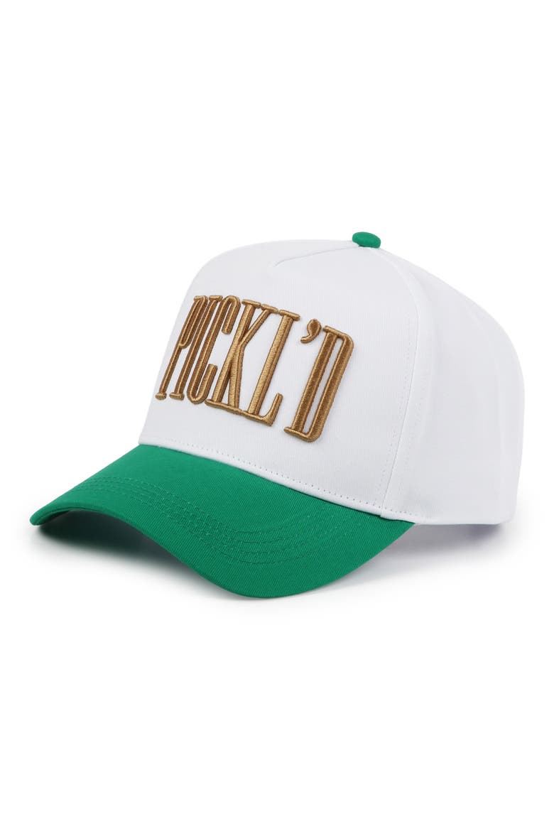 PICKL'D Embroidered Cotton Baseball Cap, Main, color, KELLY GREEN