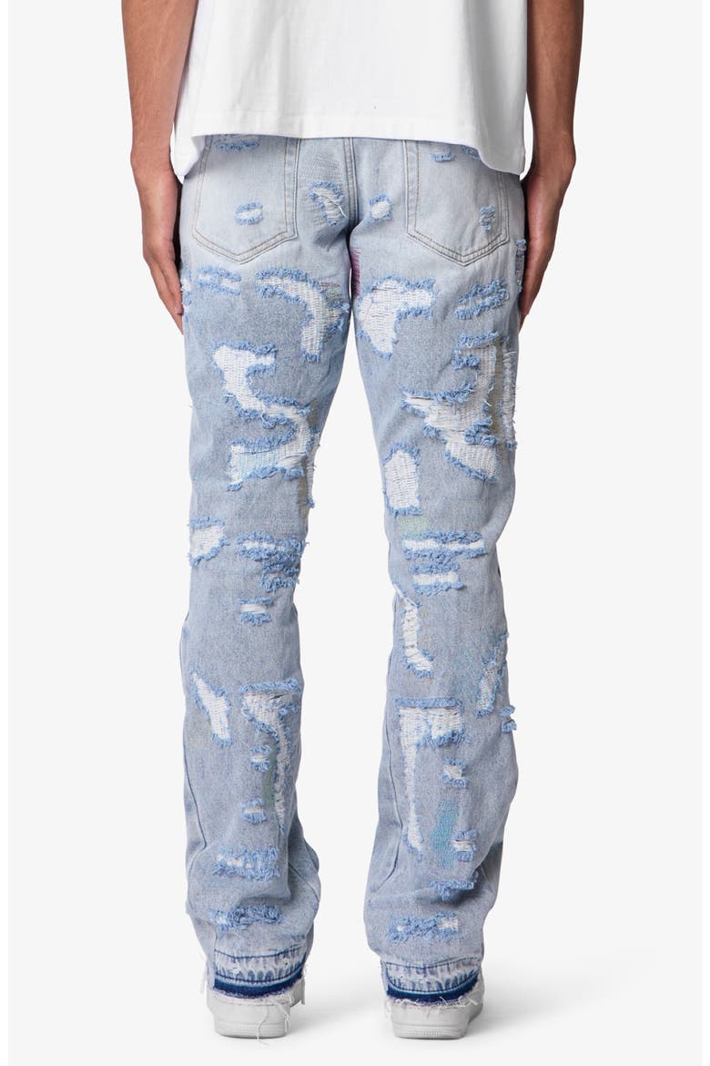 B570 Distressed Flare Jeans, Alternate, color, BLUE