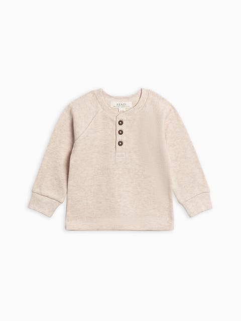 Jones Waffle Knit Henley Raglan Shirt (Baby, Toddler & Little Kids)