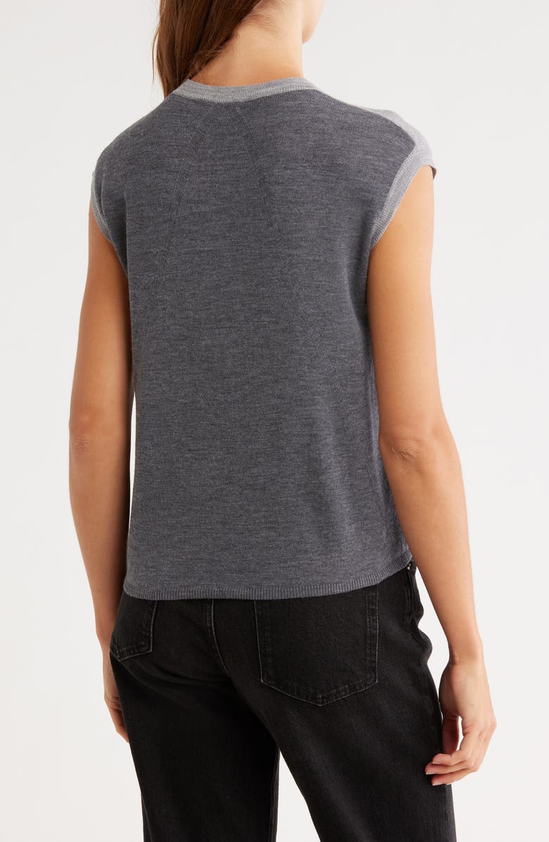 rag & bone Dennis Twist Front Wool Sleeveless Sweater, Alternate, color, Heather Grey