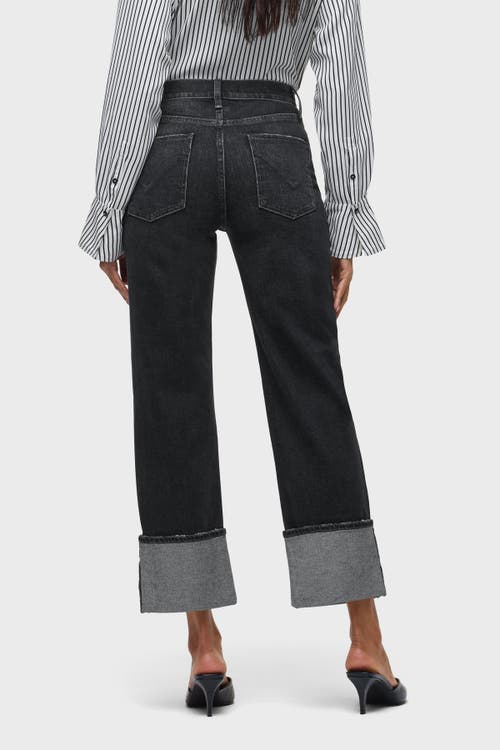 Hudson Jeans Remi High-rise Ankle W/ Wide Cuff In Black