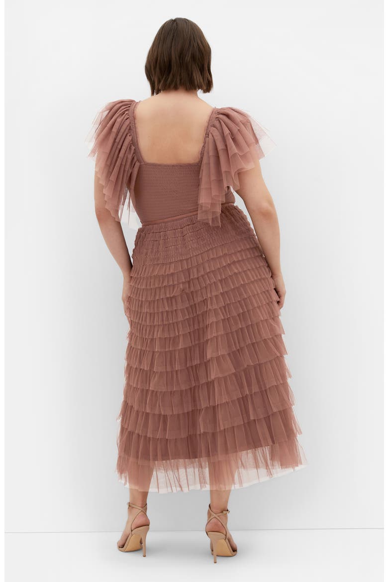Averi Tiered Tulle Maxi Skirt, Alternate, color, ROSEBERRY