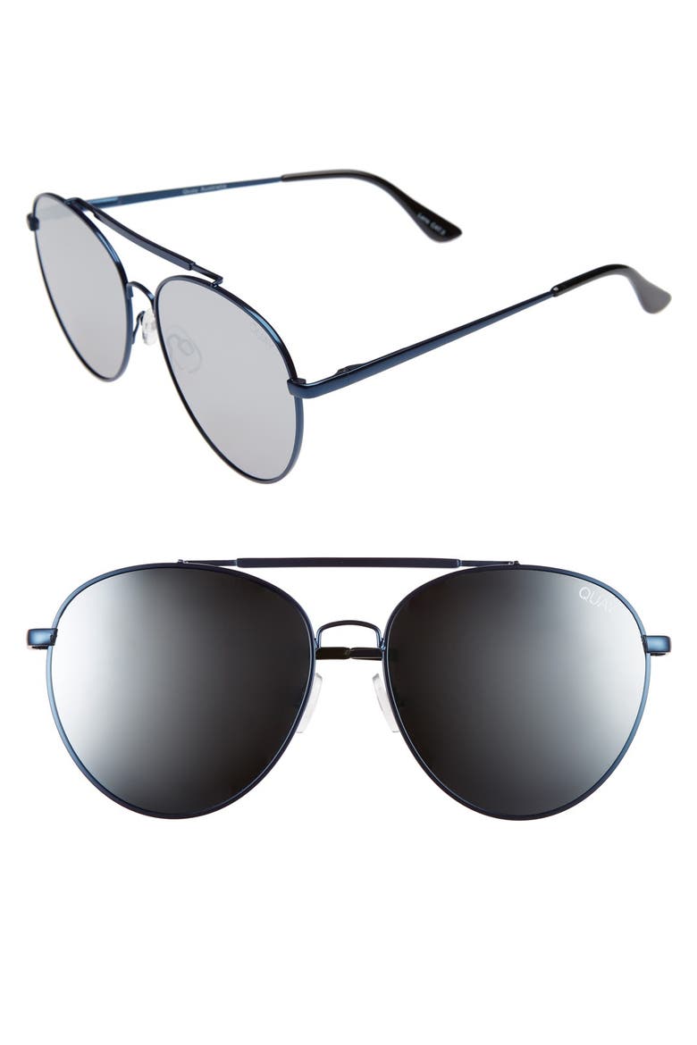 Australia Lickety Split 58mm Aviator Sunglasses, Main, color, BLUE/ SILVER MIRROR