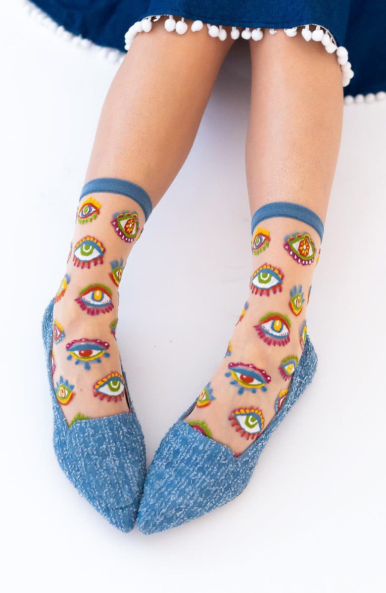 Sock Candy Eye Candy Assorted 2-Pack Sheer Crew Socks, Alternate, color, 