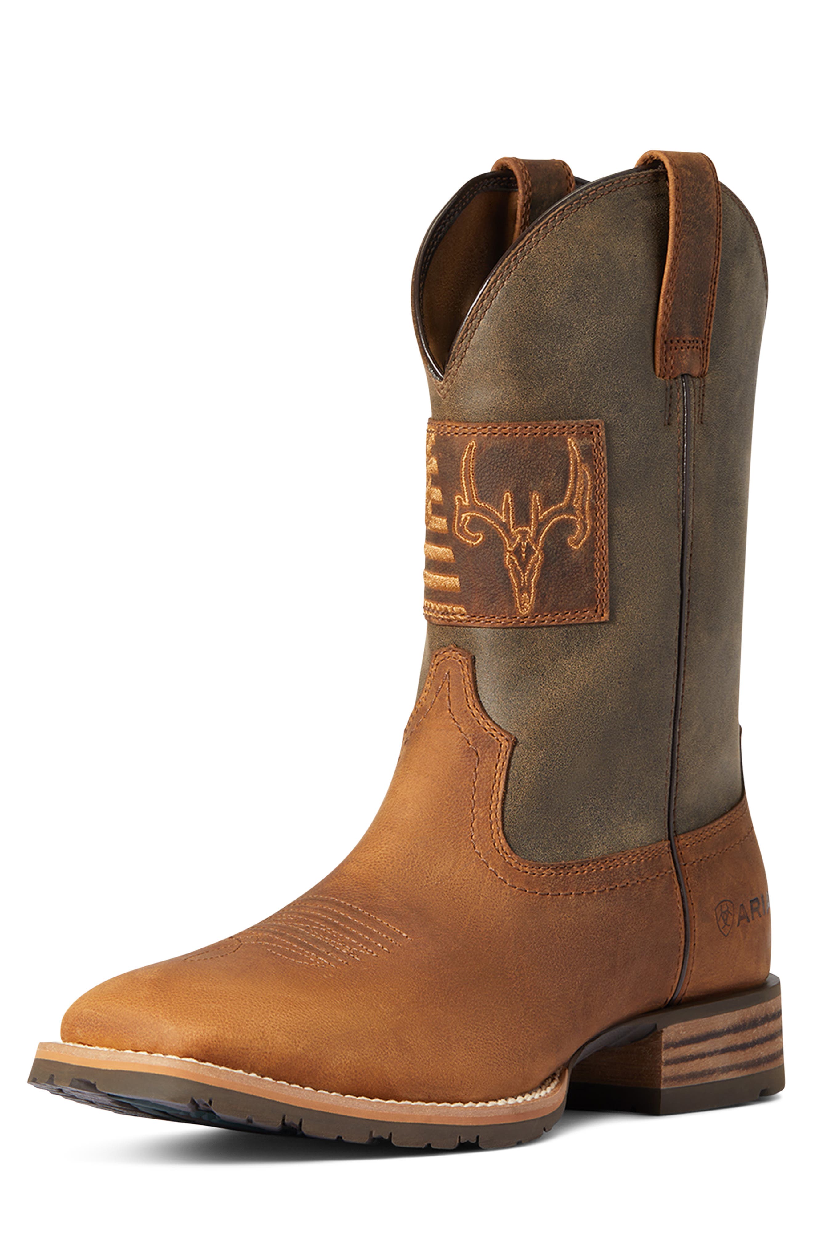 Ariat Hybrid Patriot Country Western Boot, Alternate, color, Casper Brown/ Cave Tan