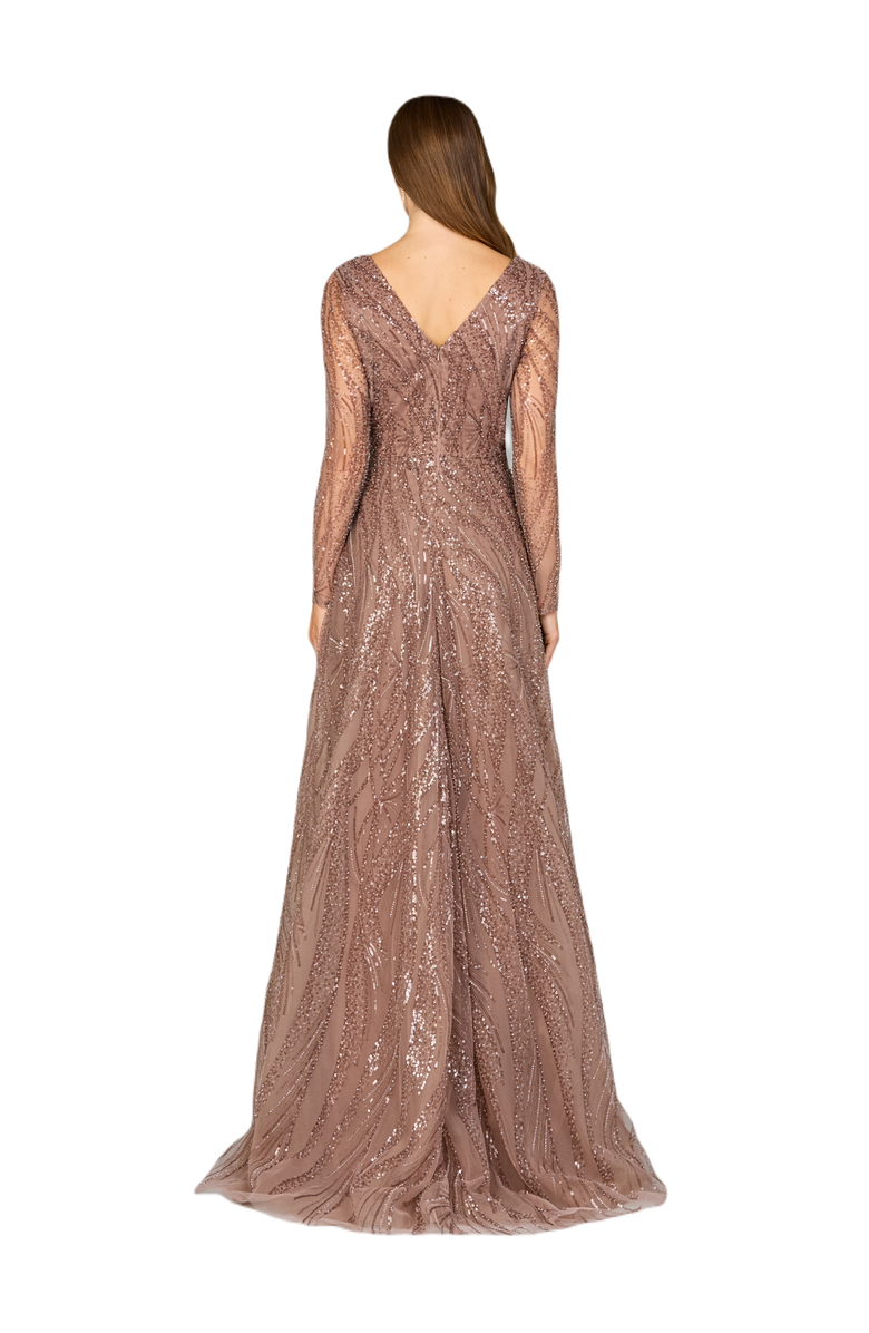 LARA New York Modest Long Sleeve Ball Gown, Alternate, color, 