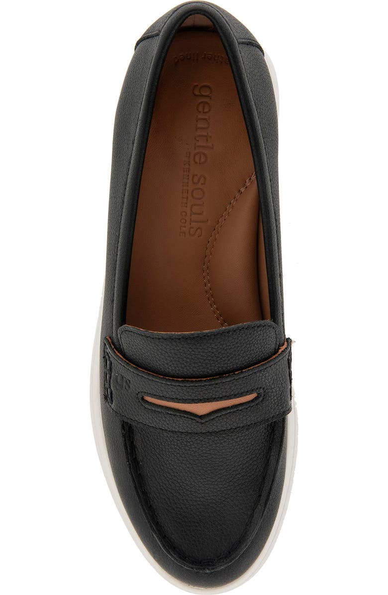 Gentle Souls Bailey Metallic Penny Loafer, Alternate, color, Black Leather