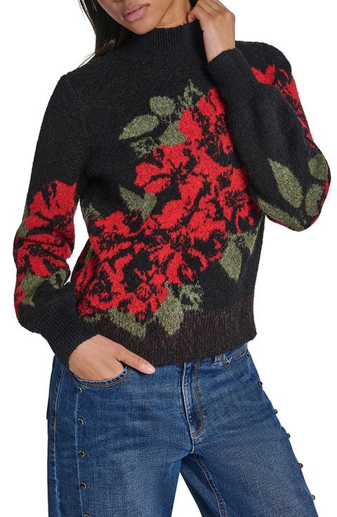 Rose Mock Neck Sweater