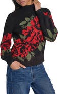 KARL LAGERFELD PARIS Rose Mock Neck Sweater
