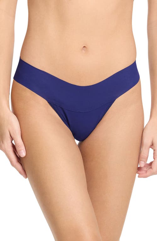 Hanky Panky Breathesoft Natural Rise Thong In Odyssey Blue