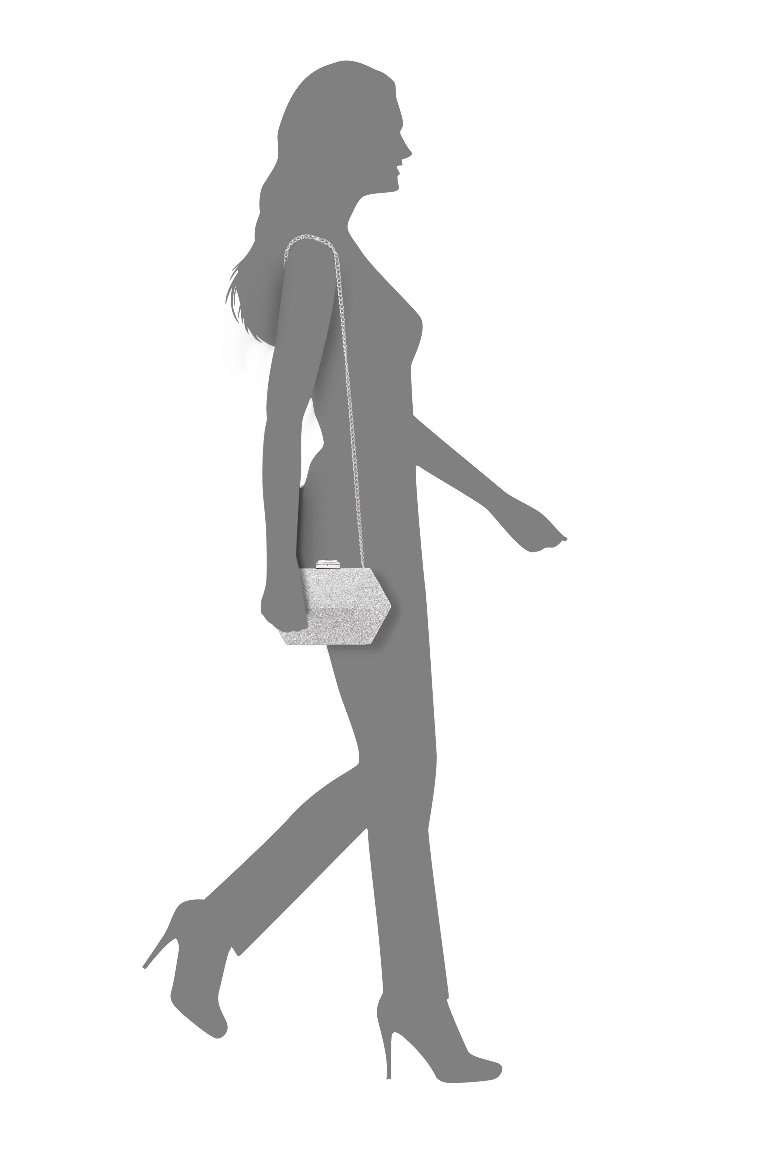 Nina Geometric Minaudiere, Alternate, color, Silver