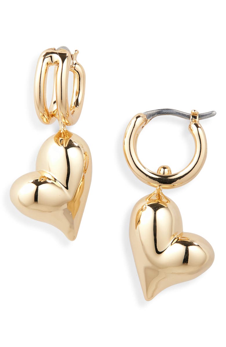 JENNY BIRD Heart Huggie Hoop Earrings, Main, color, High Polish Gold