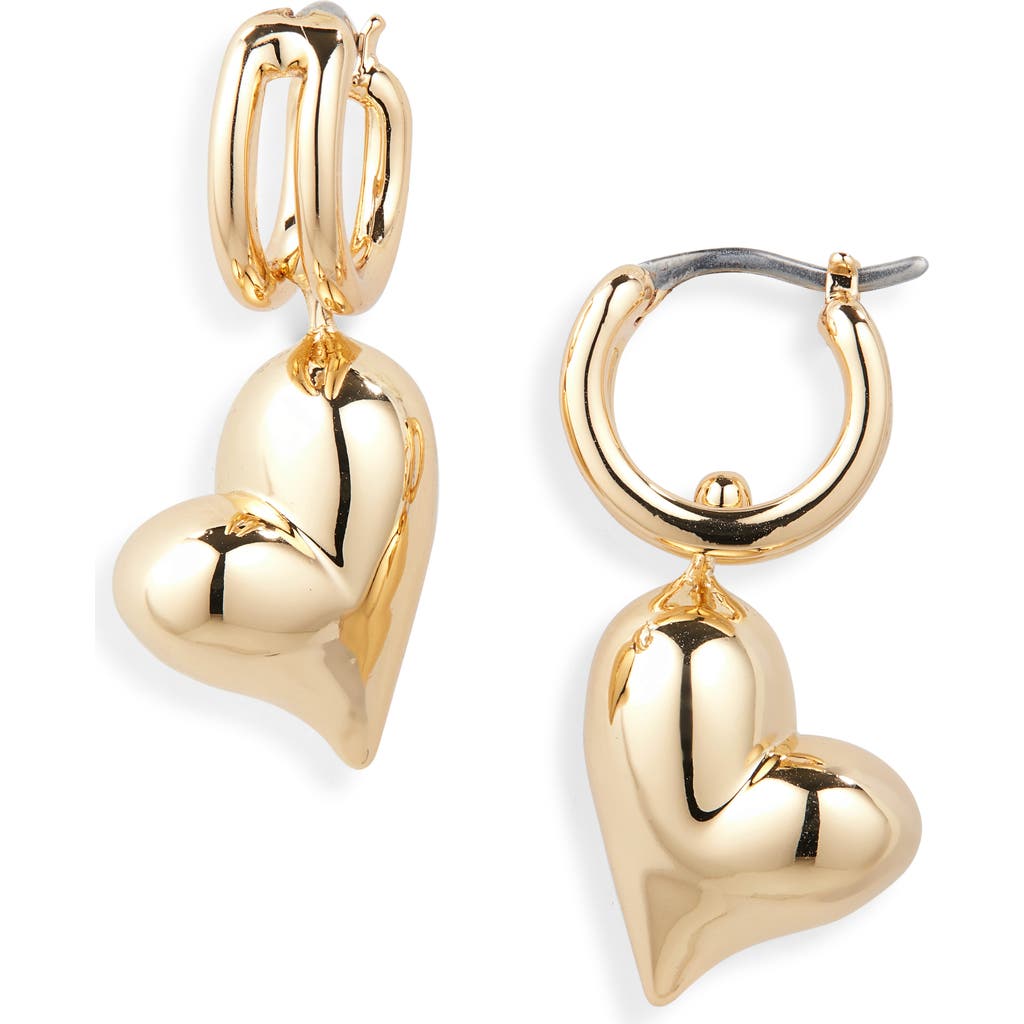 Jenny Bird Heart Huggie Hoop Earrings