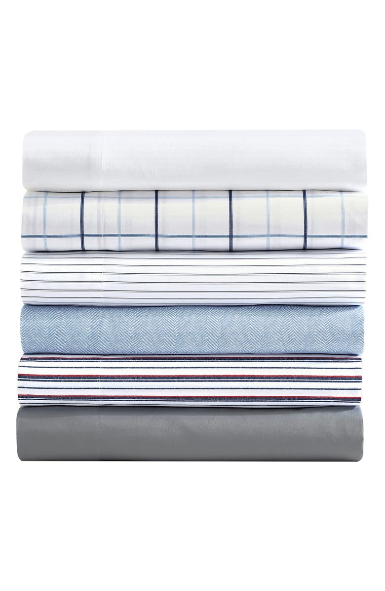 Nautica Skinny Yacht Stripe Sheet Set, Alternate, color, Grey