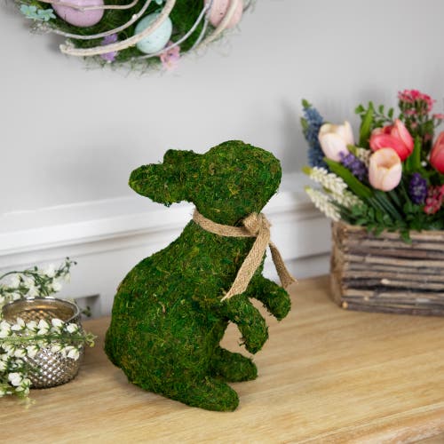 Northlight Standing Moss Easter Rabbit Figurine In Green
