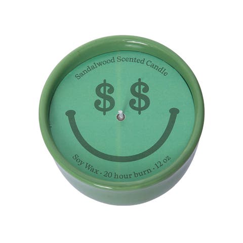 Money Eyes Smiley Catch All Candle Wax Green 9 oz Burn Time 20