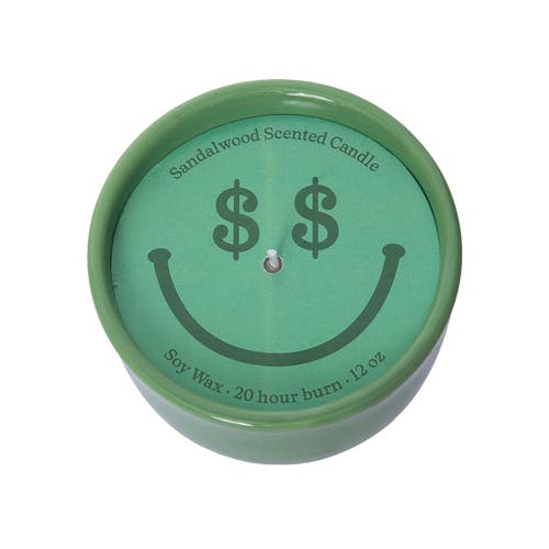 Totalee Gift Money Eyes Smiley Catch All Candle Wax Green 9 oz Burn Time 20