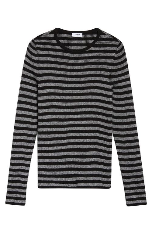 Akris Punto Stripe Virgin Wool Sweater In Gray