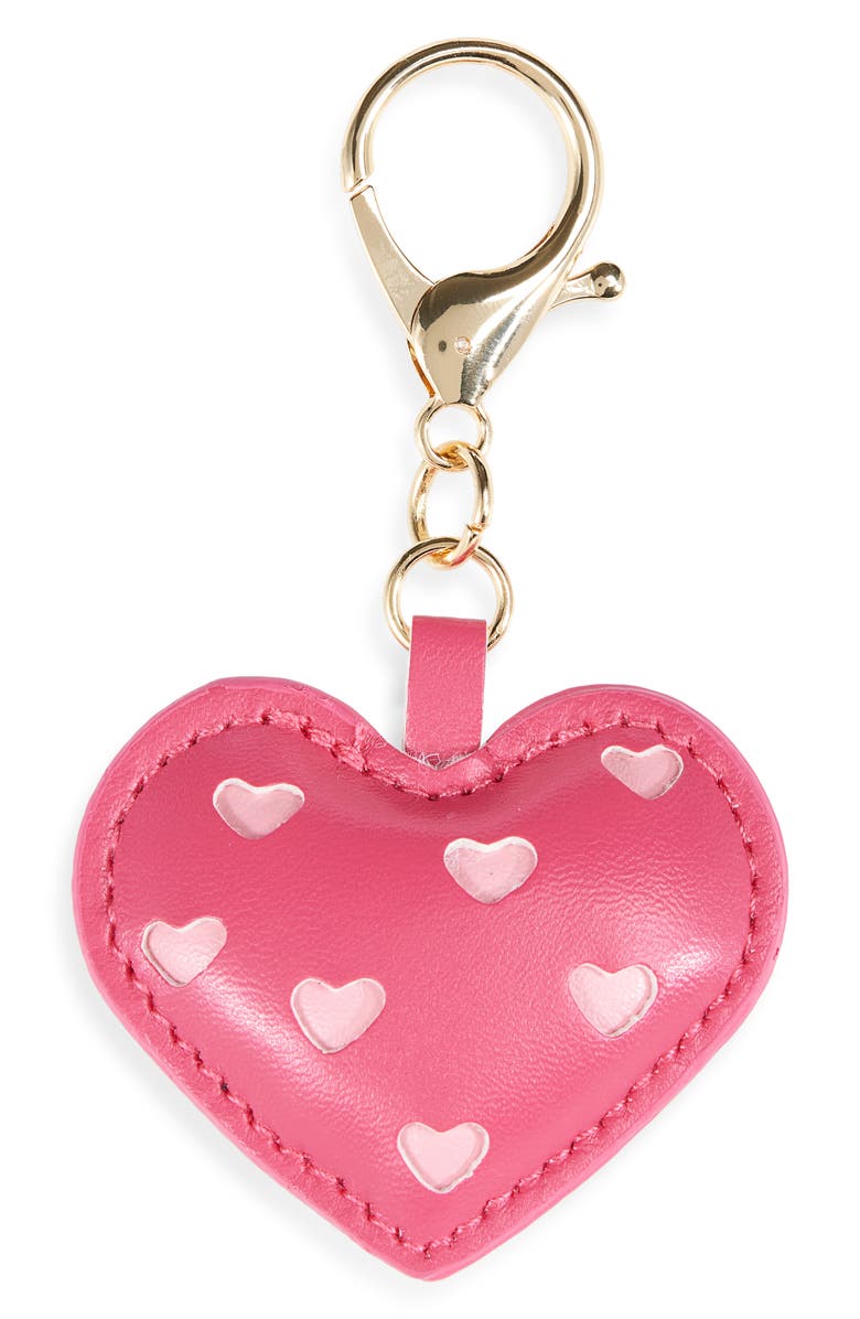 Leith Puffy Heart Bag Charm, Main, color, Pink Multi- Gold