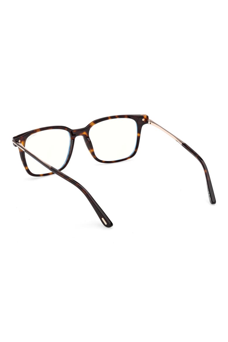 53mm Square Optical Glasses, Alternate, color, SHINY DARK HAVANA / ROSE GOLD