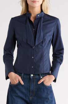 TWP Fifis Tie Neck Button-Up Shirt