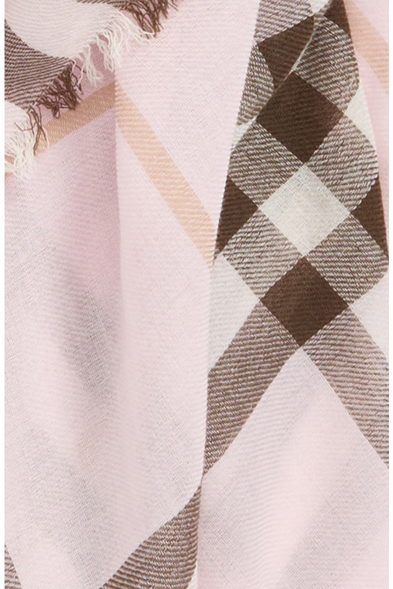 Giant Check Wool Scarf, Alternate, color, BOW PINK